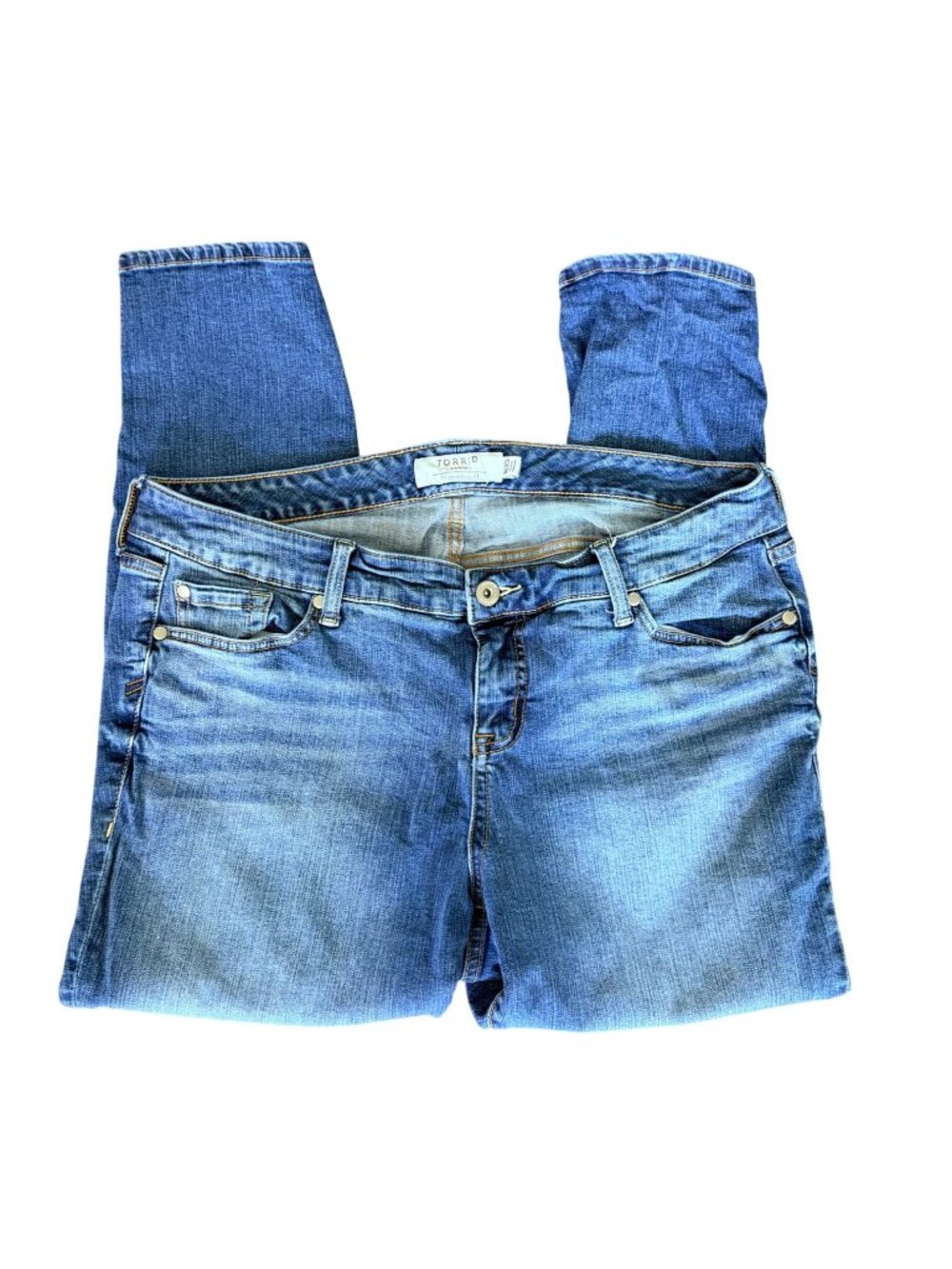 Torrid Denim Womens Mid-Rise Skinny Jeans 16 XS Blue Stretch Casual Wear